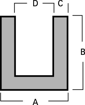 Sneeze Guard U Channel 1" X 2"