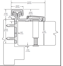 "Quality Imports" HD Half Surface 450lb Rated Roton-Style Hinge with 1/8" Inset