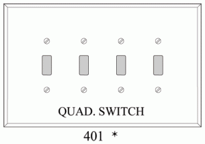 4 Gang GlassAlike Mirror Plates - Gasketted Quad Toggle