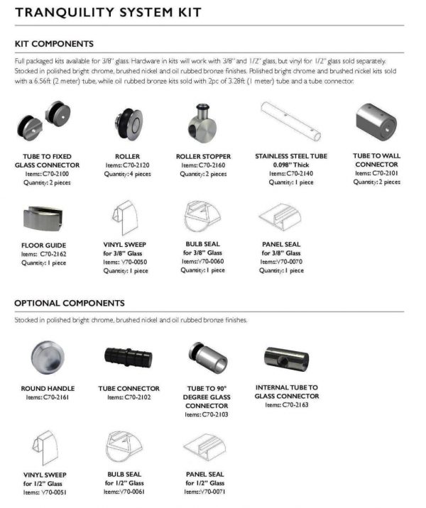 Tranquility Lexus Shower Door Kit K.D. - Image 2